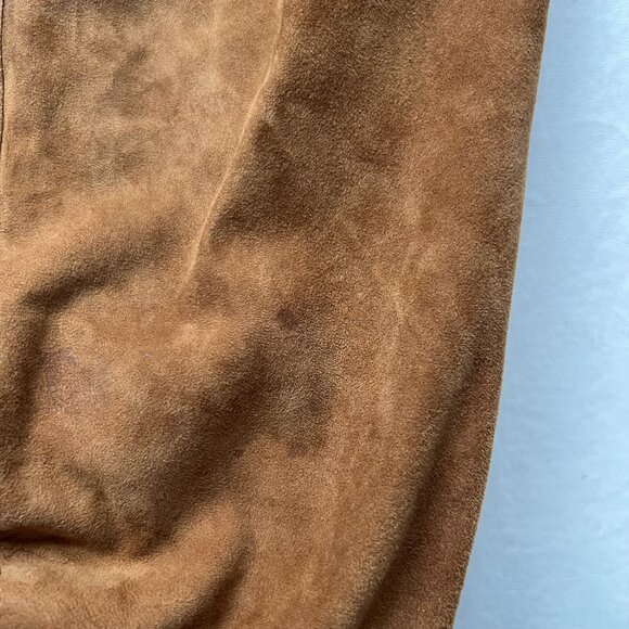 Vintage Neiman Marcus suede leather jacket brown bomber size 44 mens 90s - Picture 8 of 12